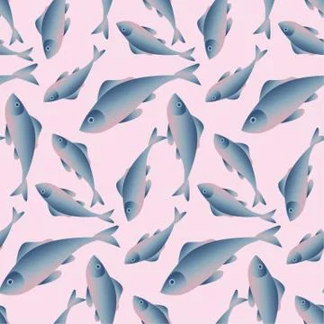 Fish vector illustration for background, fabric, wrapping paper, wallpaper. S Illustrazione stock