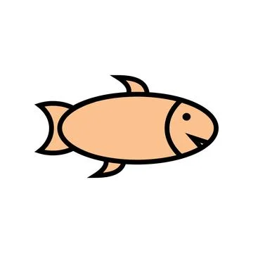 Fish vector illustration, Isolated flat design icon on white background Stock Illustration