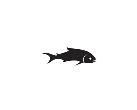 Fish vector silhouette template salmon black Ilustración de archivo