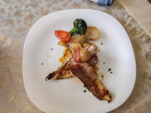 Fish with Vegetables Dish Foto stock