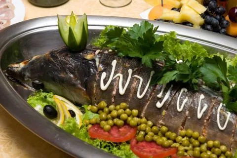 Fish with vegetables Foto stock