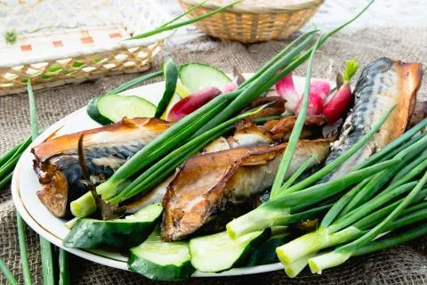 Fish with Vegetables Stock Photos