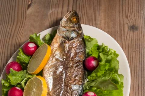 Fish with Vegetables Stock Photos