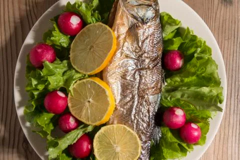 Fish with Vegetables Stock Photos
