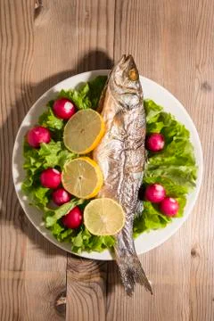 Fish with Vegetables Stock Photos