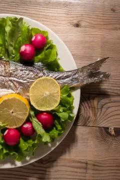 Fish with Vegetables Stock Photos