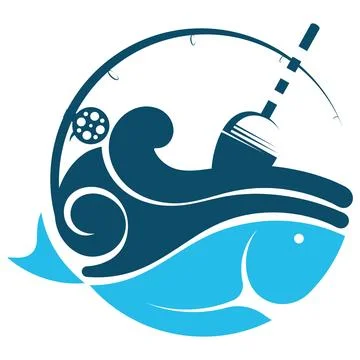 Fish on the wave and float Stock Illustration