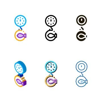 Fish weight diversity icon vector outline Stock Illustration