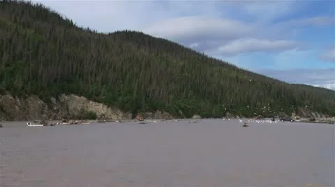 Fish Wheels in the Copper River, Alaska - wide 1 Stock Footage 21691893