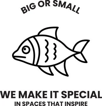 A fish with the words big or small written above it Ilustração Stock
