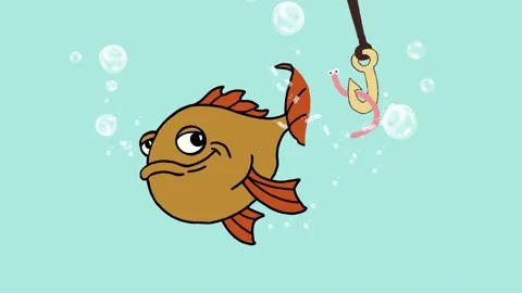Fish, worm, rod Stock Footage 218620266