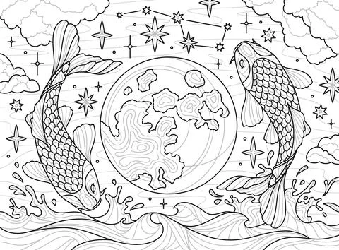Fish zentangle concept Stock Illustration