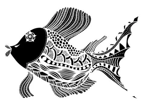 Fish in zentangle Stock Illustration