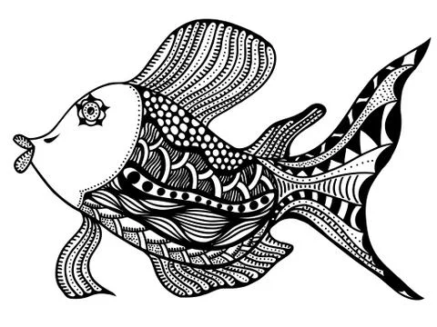 Fish in zentangle Stock Illustration