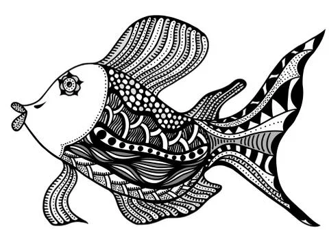 Fish in zentangle Stock Illustration