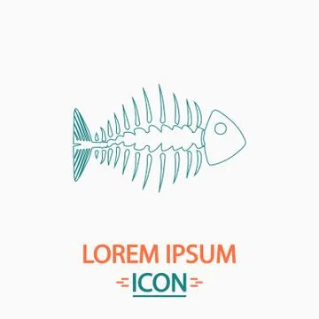 Fishbone computer symbol 스톡 일러스트