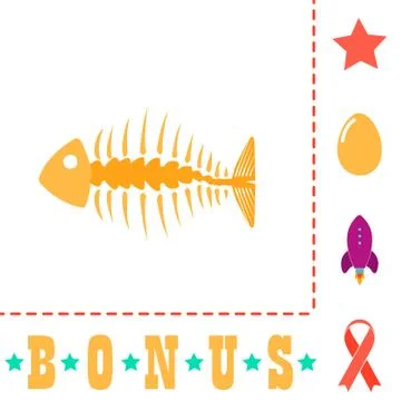 Fishbone computer symbol Stock Illustration