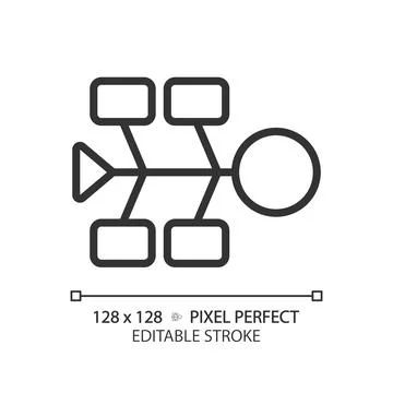 Fishbone diagram linear icon Stock Illustration