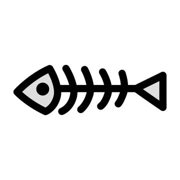 Fishbone flat color イラスト素材