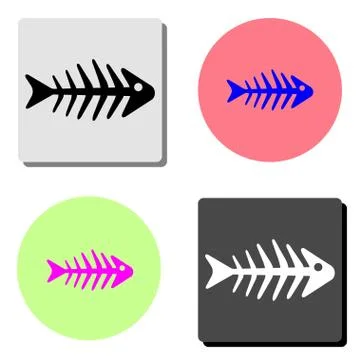 Fishbone. flat vector icon Stock Illustration