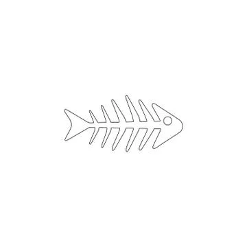 Fishbone. flat vector icon Stock Illustration