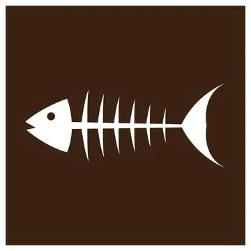 Fishbone icon design template Stock Illustration