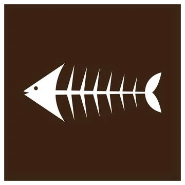 Fishbone icon design template Stock Illustration
