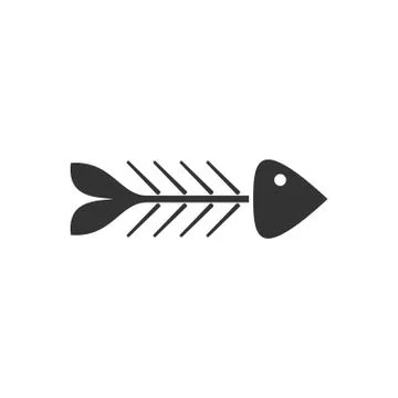 Fishbone icon flat Stock Illustration
