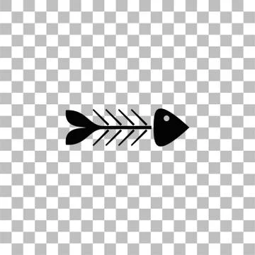 Fishbone icon flat Illustrazione stock