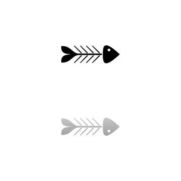 Fishbone icon flat Illustrazione stock
