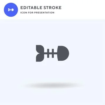 Fishbone icon vector, filled flat sign, solid pictogram isolated on white, lo Stock Illustration