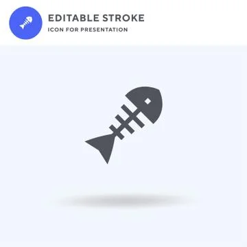 Fishbone icon vector, filled flat sign, solid pictogram isolated on white, lo Stock Illustration