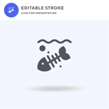Fishbone icon vector, filled flat sign, solid pictogram isolated on white, logo Stock Illustration