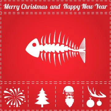 Fishbone Icon Vector Stock Illustration