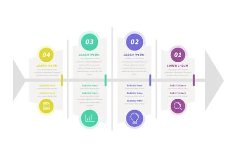 Fishbone infographic template Stock Illustration