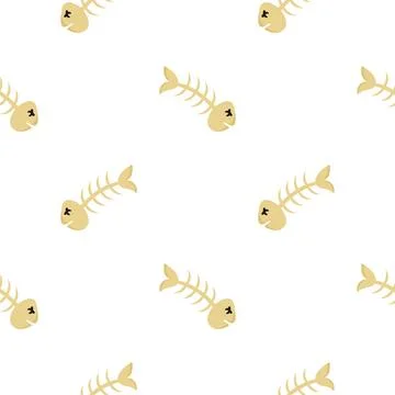Fishbone seamless pattern Stock Illustration