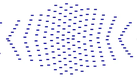 Fishbone Shape Motion Gill Passing Diamond Grid Array of Rectangles Loop Stock Footage 118984777