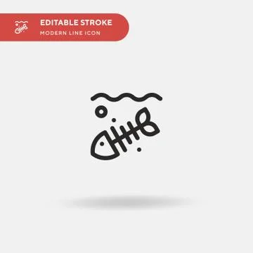 Fishbone Simple vector icon. Illustration symbol design template for web mobi Stock Illustration