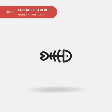 Fishbone Simple vector icon. Illustration symbol design template for web mobi Stock Illustration
