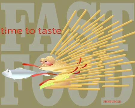 Fishburger / fast food / vector Stock Illustration