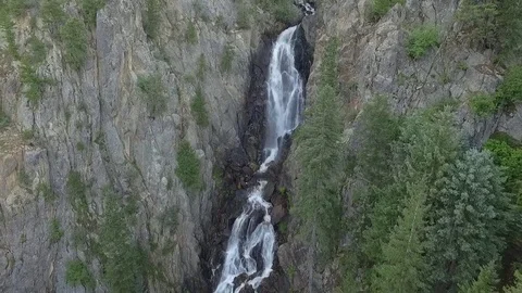 FishCreek Falls Slow Long Pullback 库存影片 82402330