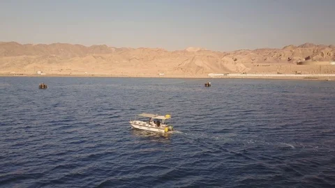 Fishemans boat eilat drone 動画素材 85625811