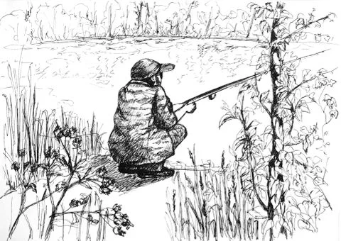 The fisher Stock Illustration