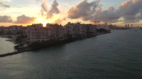 Fisher Island Sunset 4K Stock Footage 60982698