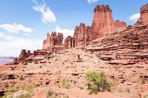 Fisher Tower of Moab, Utah 스톡 사진