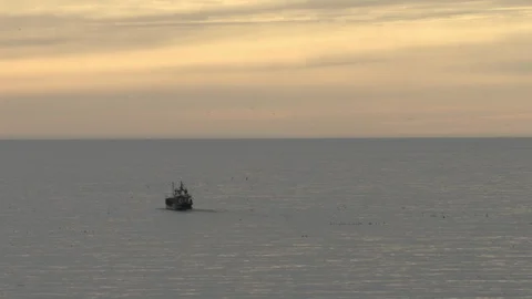 Fisherboat Northatlatic Stock Footage 129880102