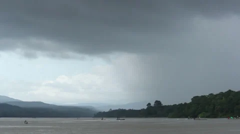 Fisherman and raining fast speed Stock Footage 27480248