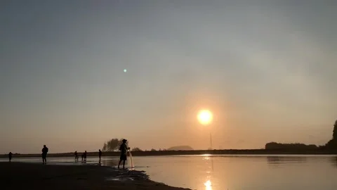 Fisherman and Sunset Stock Footage 273709438