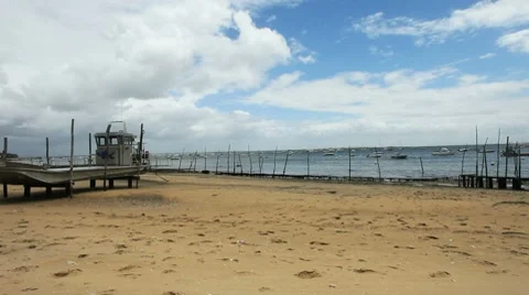 Fisherman beach Stock Footage 8509816