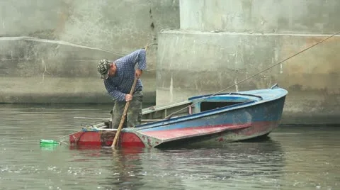 Fisherman on beach Stock Footage 11275711